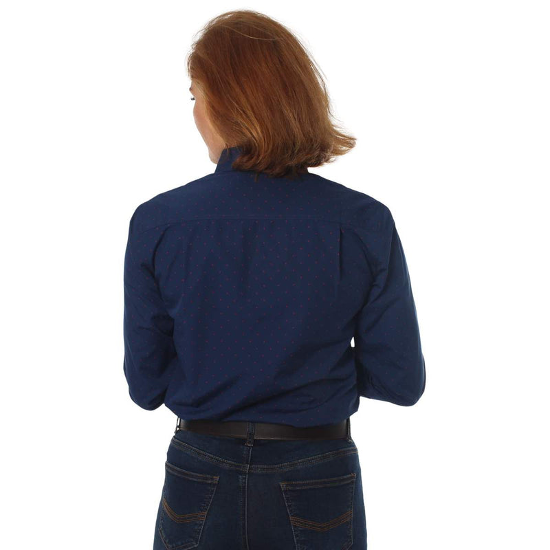 Womans Ringers Western Walton Dot Weave Dress Shirt - Navy