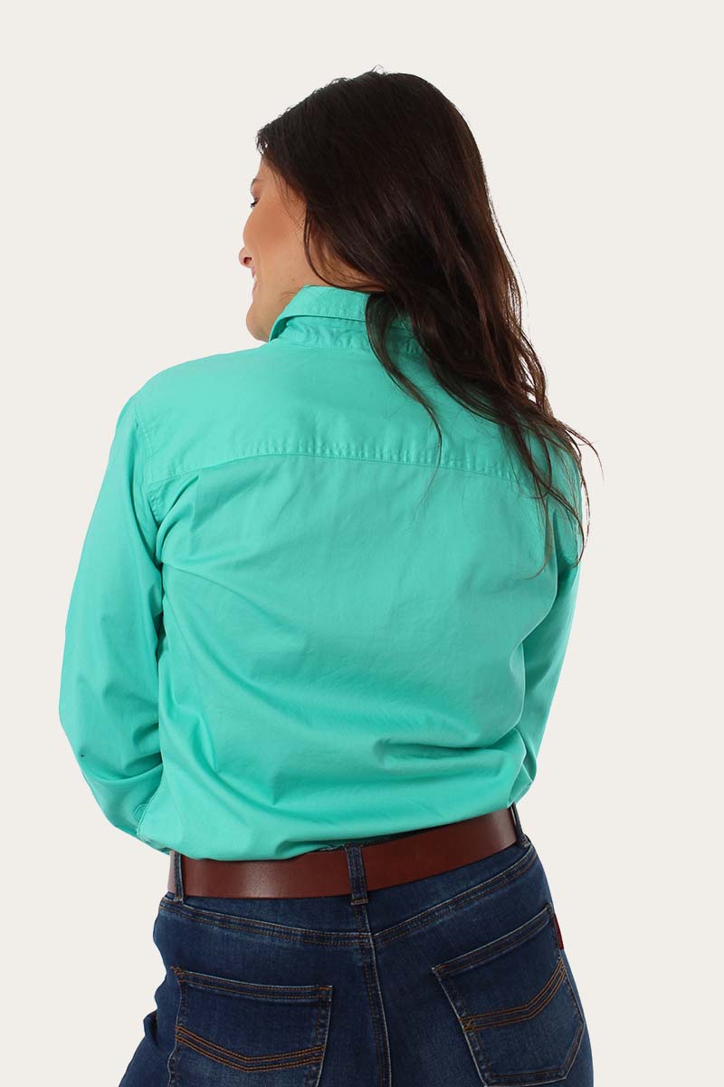 Pentecost River Womens Half Button Work Shirt Mint