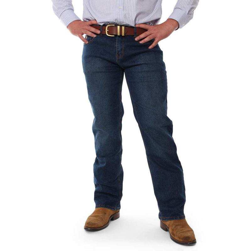 Ringers Western Sturt Mens Classic Fit Jean Relaxed Leg Mid Blue