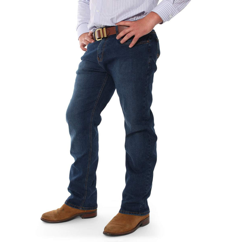 Ringers Western Sturt Mens Classic Fit Jean Relaxed Leg Mid Blue