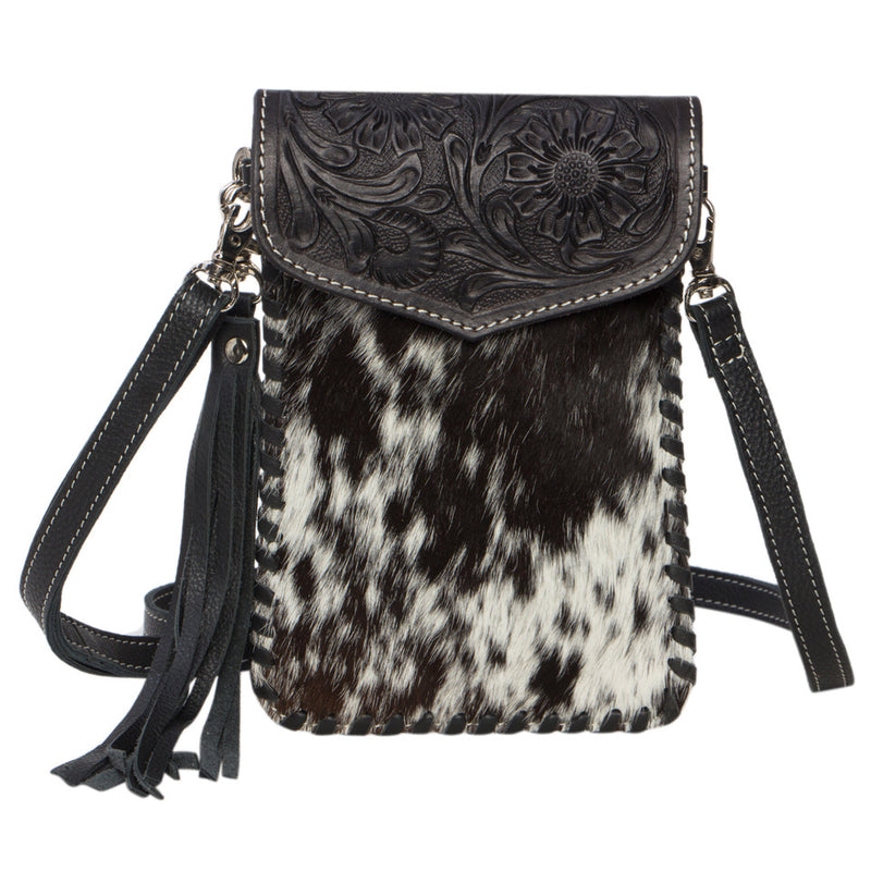 Tooled Leather Tole Cowhide Phone Bag