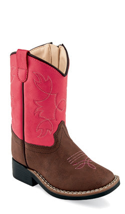 Old West Toddler Pink Leatherette Boots