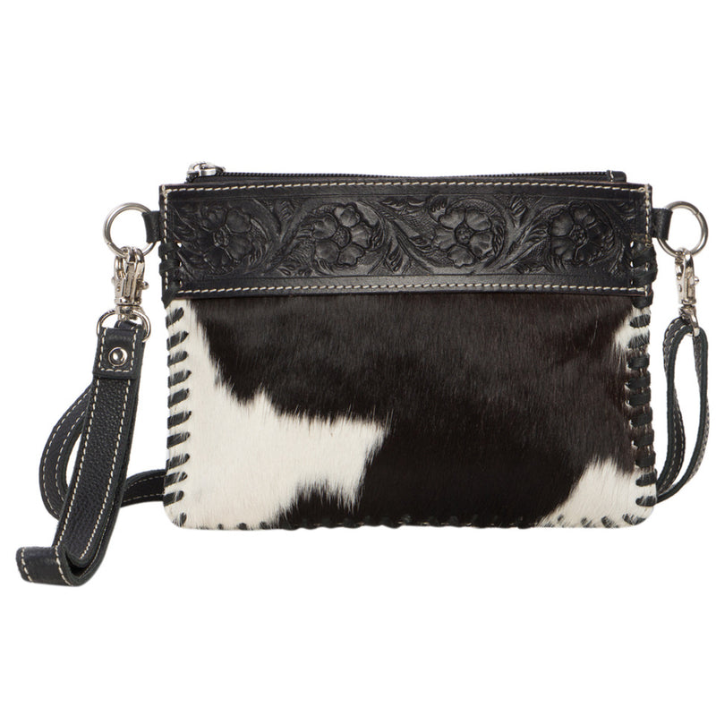 Ladies Tooled Leather Vulcan Cowhide Clutch