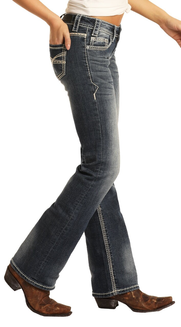 Womans Rock & Roll Cowgirl Midrise Stretch Riding Jean