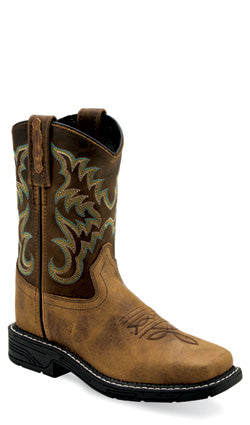 Old West Youth Square Toe Work Boots