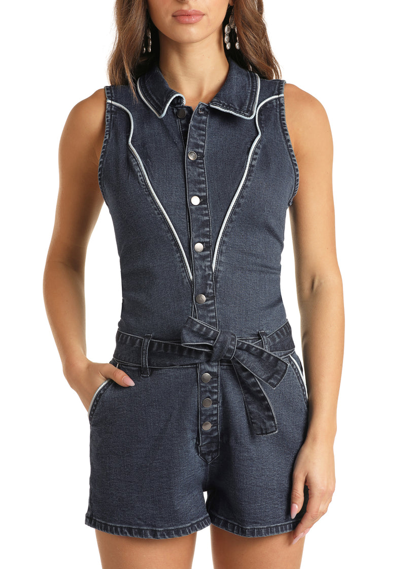 Womens Denim Romper