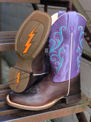 Kids purple western cowboy boots