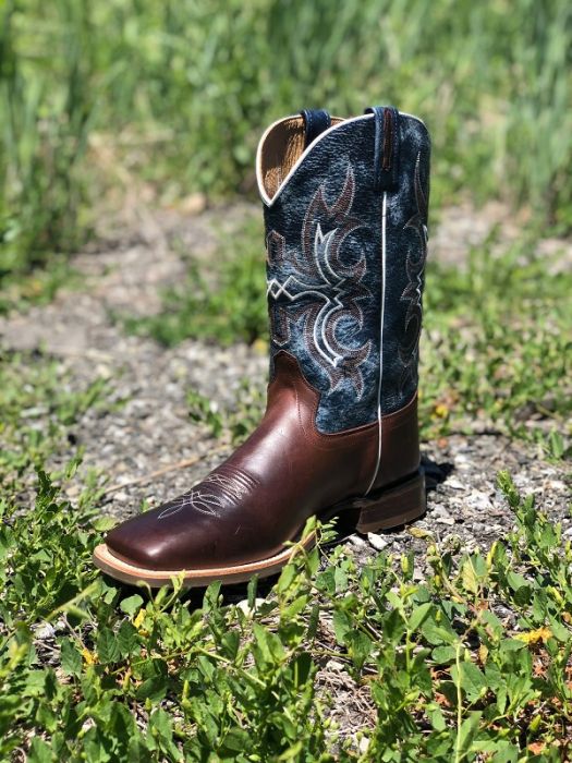 Mens Old West Midnight Blue Square Toe Western Boots