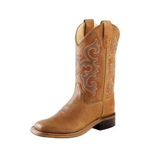 Old West Youth Tan Square Toe Boots