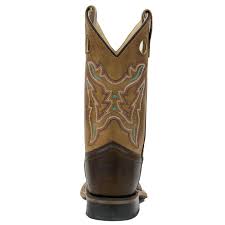 Old West Kids Western Brown & Tan Square Toe Boots