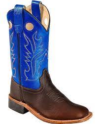 Old West Kids Western Blue Square Toe Boots