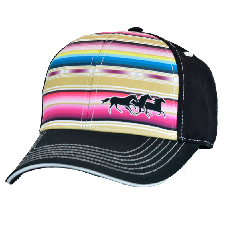 Womans Serape Running Horses Cap