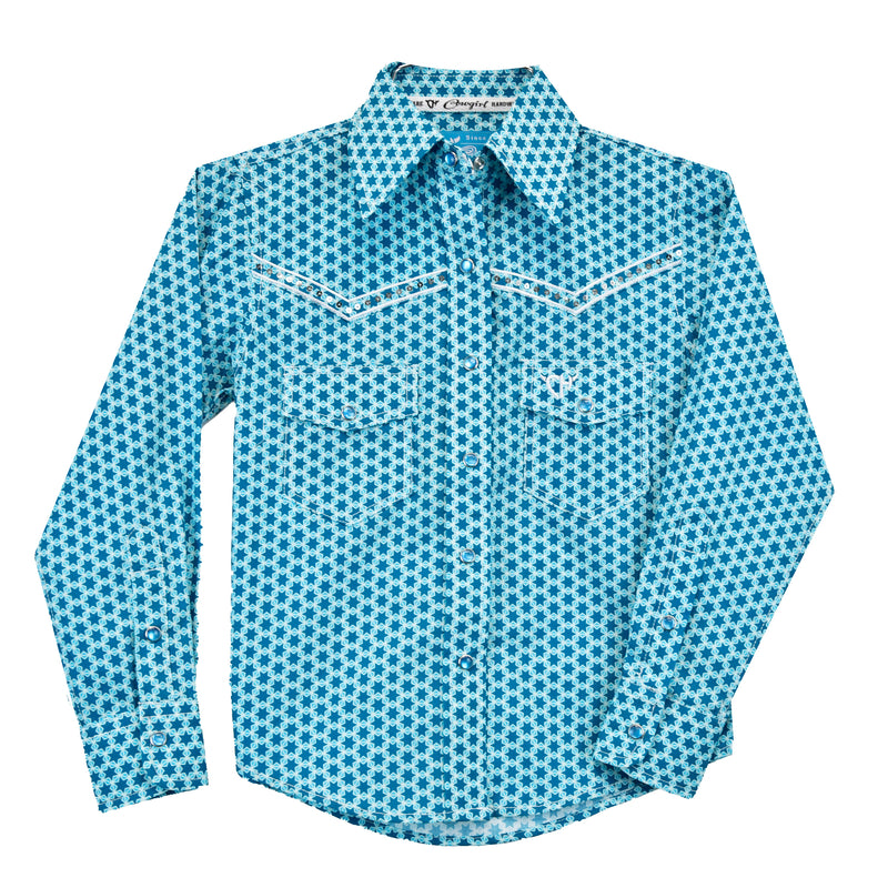 Cowgirl Hardware Toddler Girls Turquoise Star Shirt