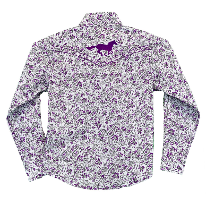 Cowgirl Hardware Toddler Girls Purple Paisley Shirt