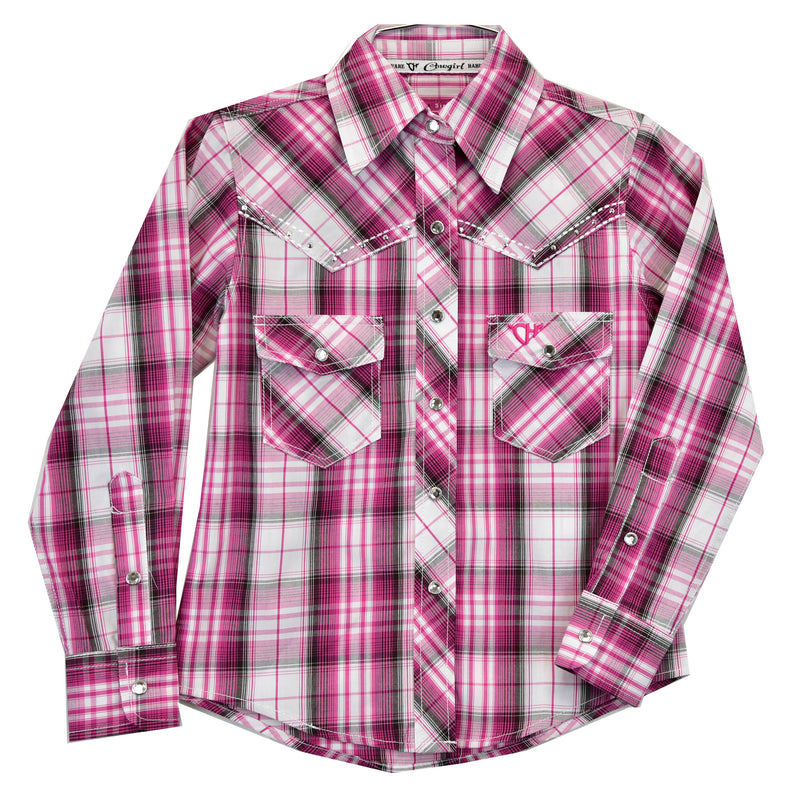 Cowgirl Hardware Toddler Girls Hot Pink Plaid Western Shirt
