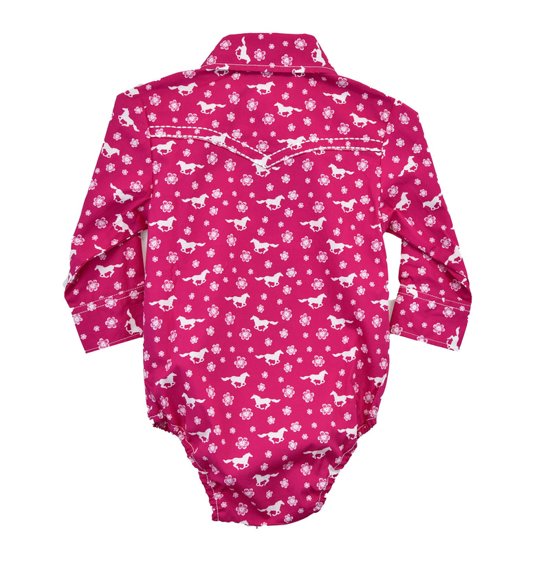 Cowgirl Hardware Infant Girls Hot Pink Daisy Rider Romper