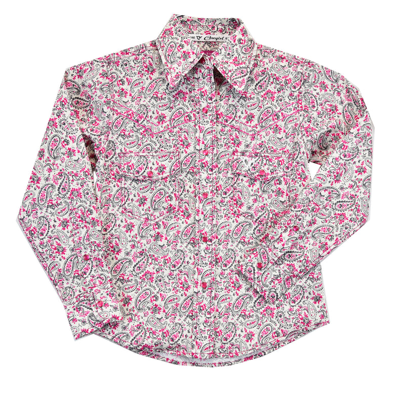 Cowgirl Hardware Toddler Girls Pink Paisley Shirt