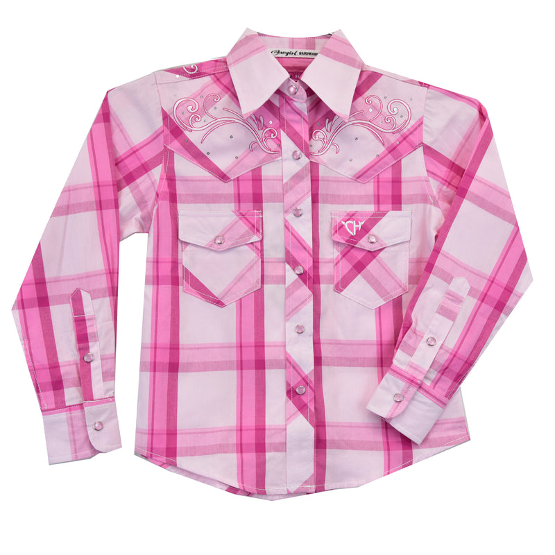 Cowgirl Hardware Girls Logger Pink Plaid Shirt