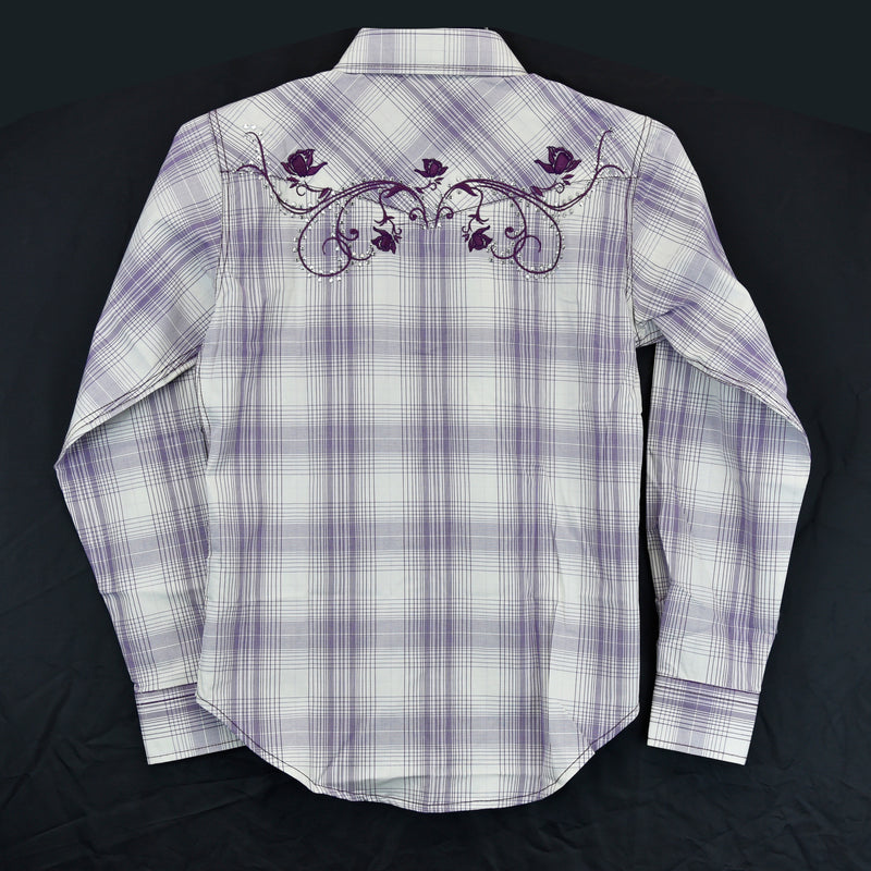 Cowgirl Hardware Girls Purple Plaid Western Shirt