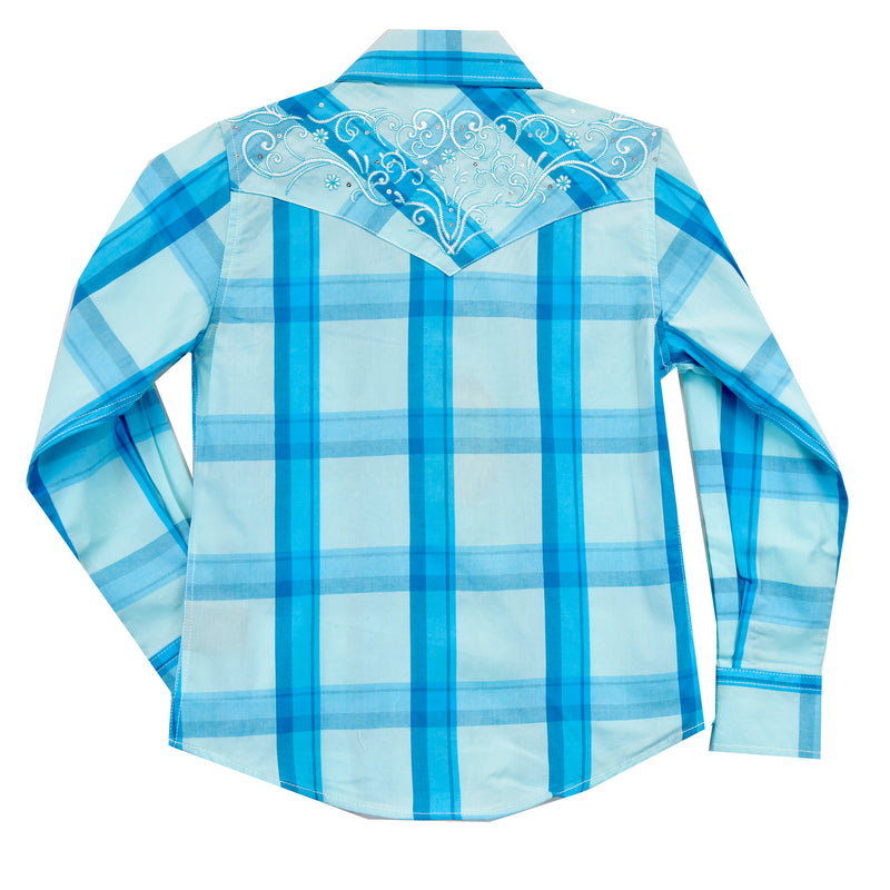 Cowgirl Hardware Girls Logger Turquoise Plaid Shirt