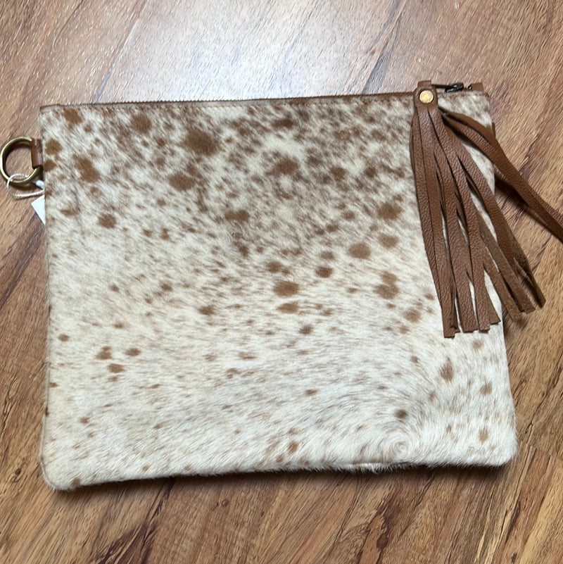 Jade Tan & White Cowhide Sling Bag