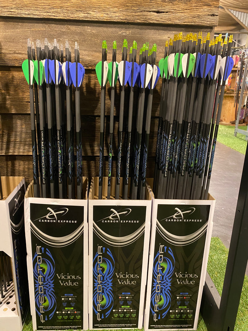 Carbon Express Predator 2 Premade 3050 Arrows 12 pack