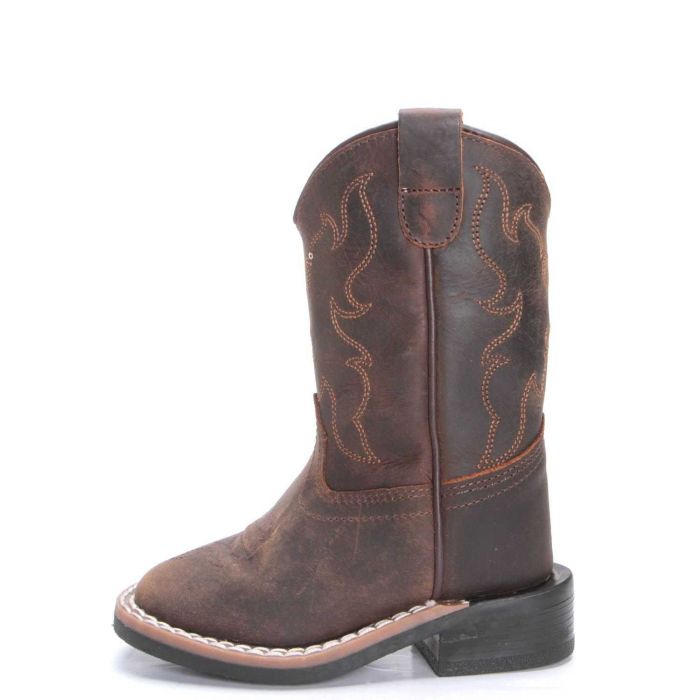 Old West Toddler Brown Square Toe Boots