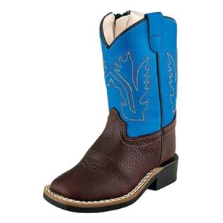 Old West Toddler Blue Square Toe Boots
