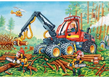 Ravensburger - Diggers at Work Puzzle 2x24pc