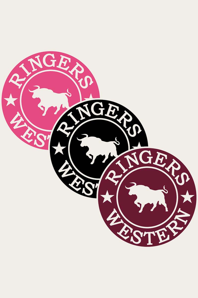 Ringers Western 3pk Round Logo Stickers
