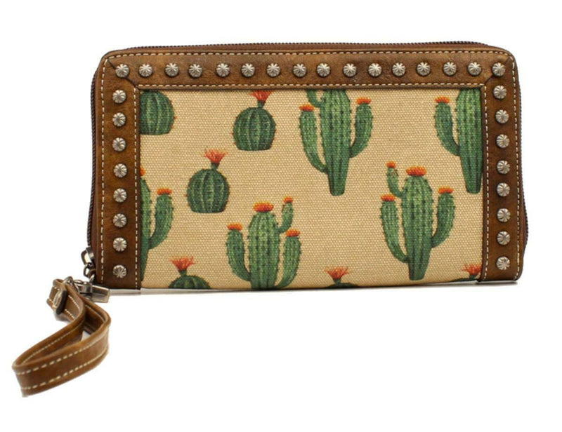 Western Desert Cactus Clutch Wallet