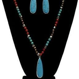 Turquoise Stone Necklace and Earing set