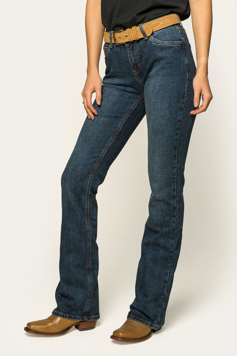 Ringers Western Megan Womans Low Rise Bootleg -  Classic Blue