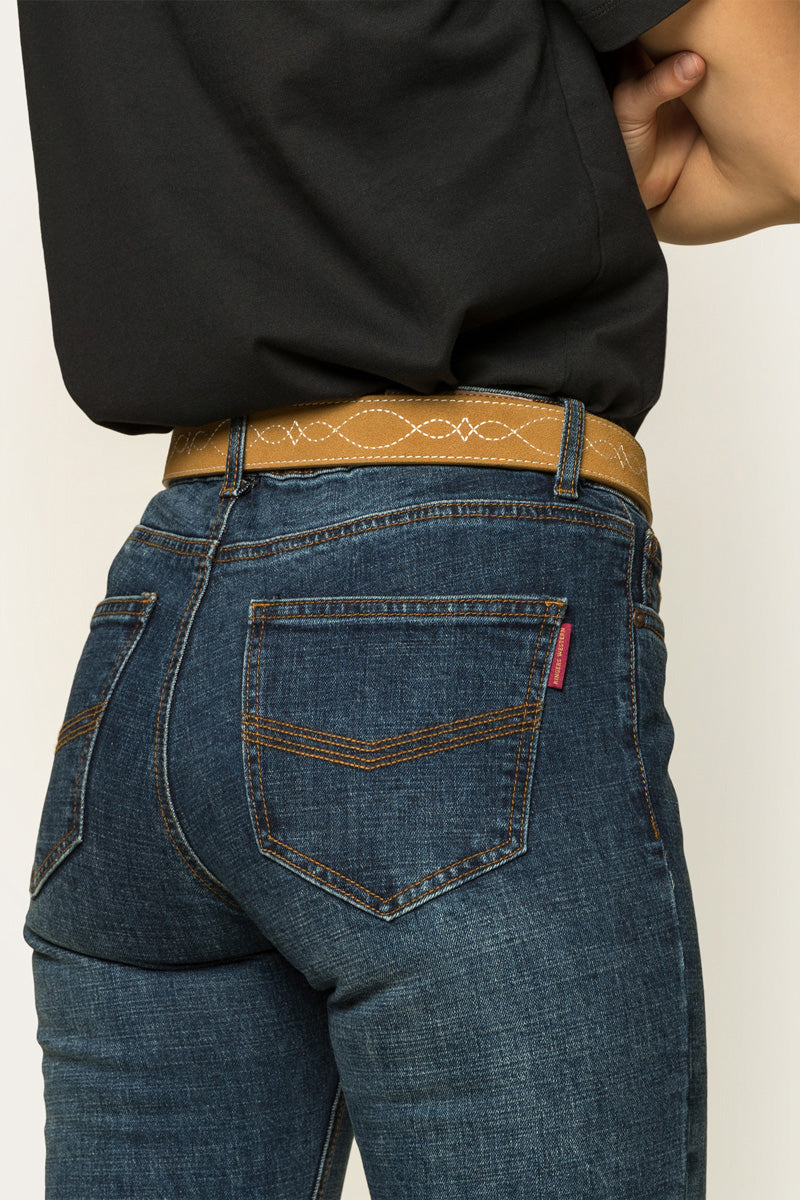 Ringers Western Megan Womans Low Rise Bootleg -  Classic Blue