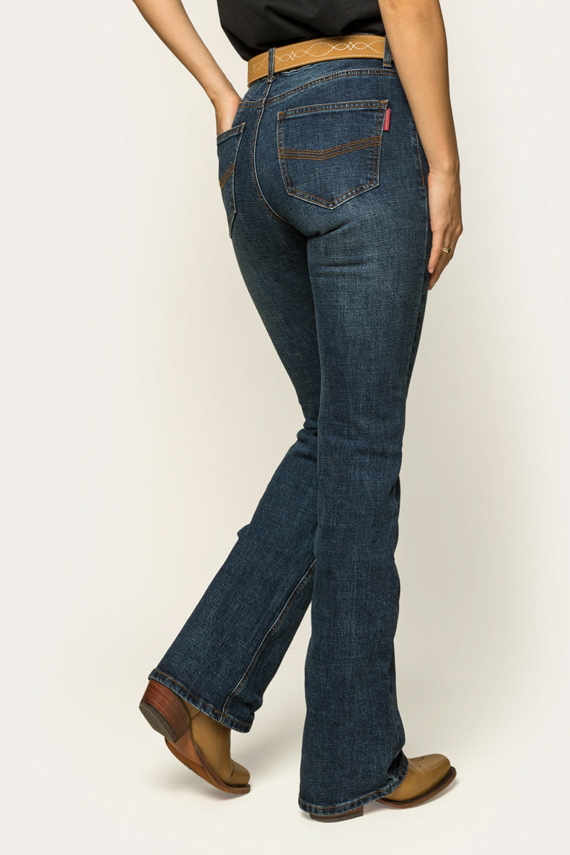 Ringers Western Megan Womans Low Rise Bootleg -  Classic Blue