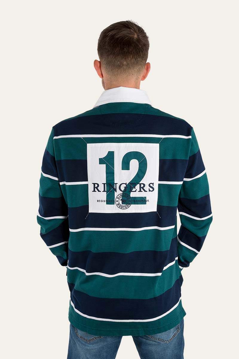 Ringers Western Regency Mens Rugby Jersey - Navy Green SIZE M