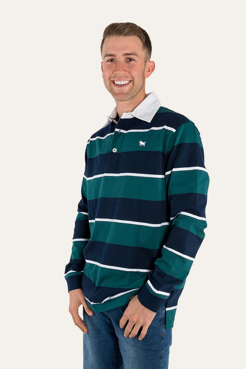 Ringers Western Regency Mens Rugby Jersey - Navy Green SIZE M